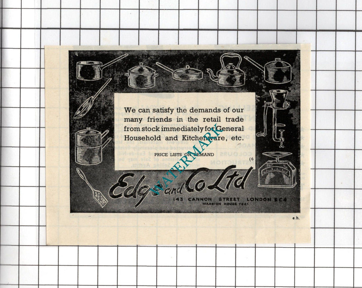 Edge and Co Ltd London - 1948 Small Advert
