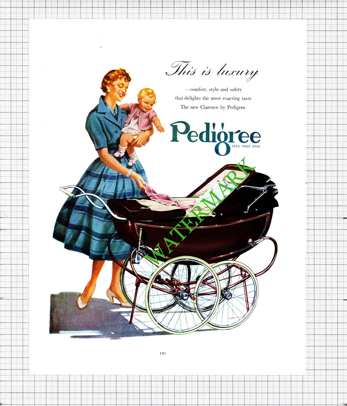 Pedigree Pram ADVERT - 1956 Cutting