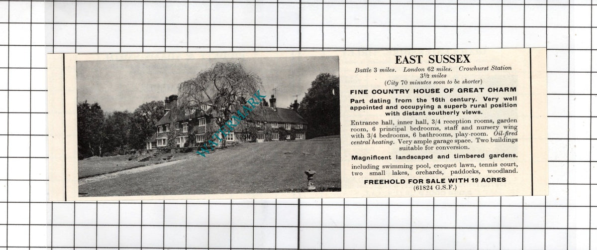 Battle Sussex Crowhurst Sussex - 1967 House Sale Advert