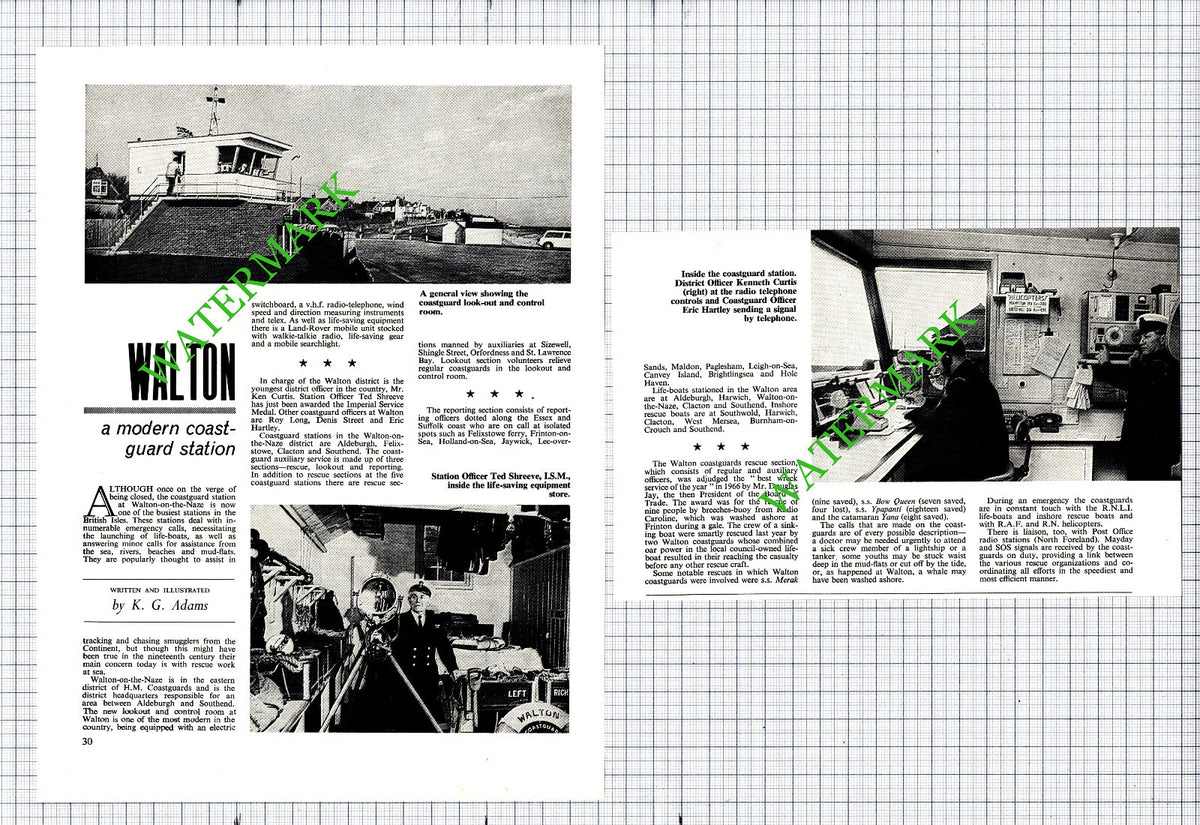Walton-on-the-Naze Essex Coastguard Ted Shreeve Kenneth Curtis - 1969 Article