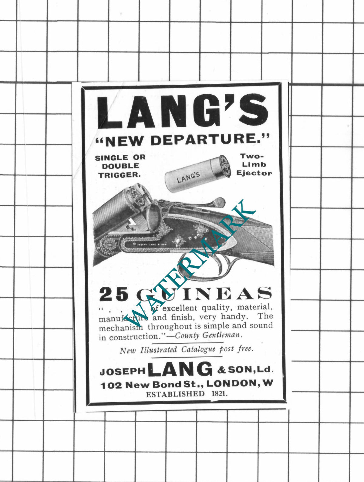 Joseph Lang & Son Ltd London Lang's Small Advert - 1914 Clipping