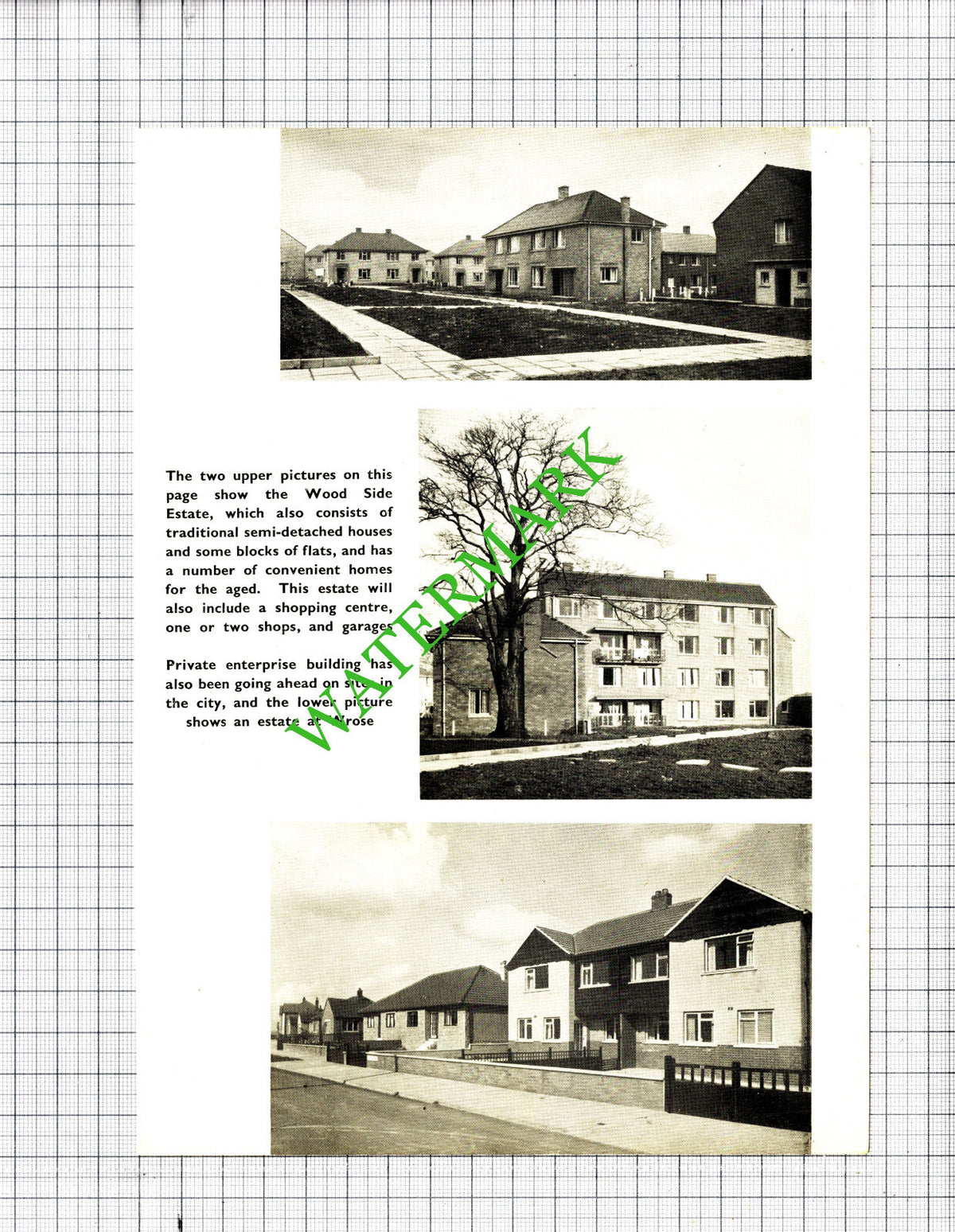 Bradford Yorkshire Wood Side Estate Wrose - 1957 Cutting / Print
