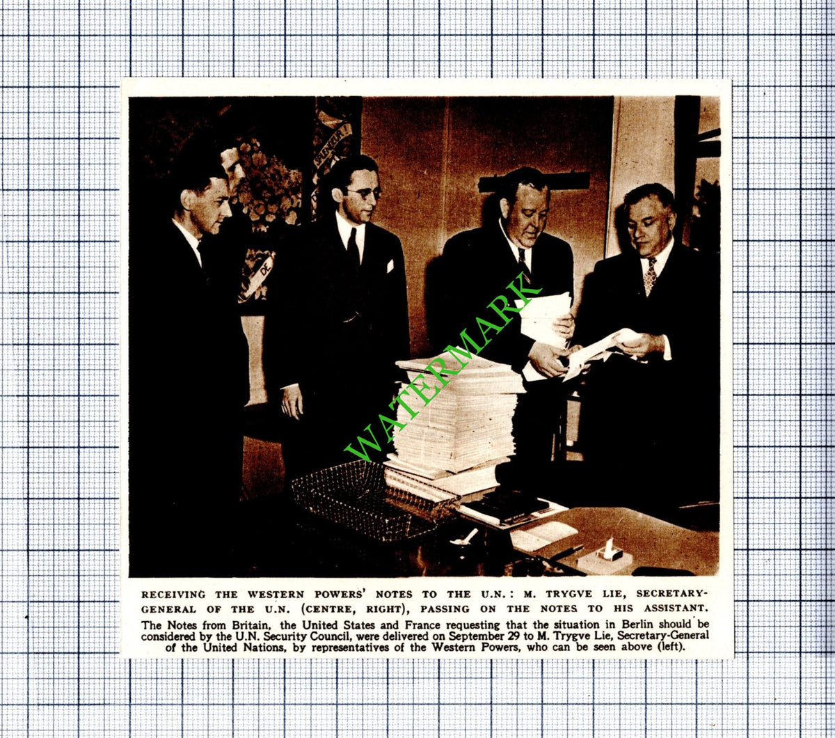 Trygve Lie United Nations - 1948 Cutting