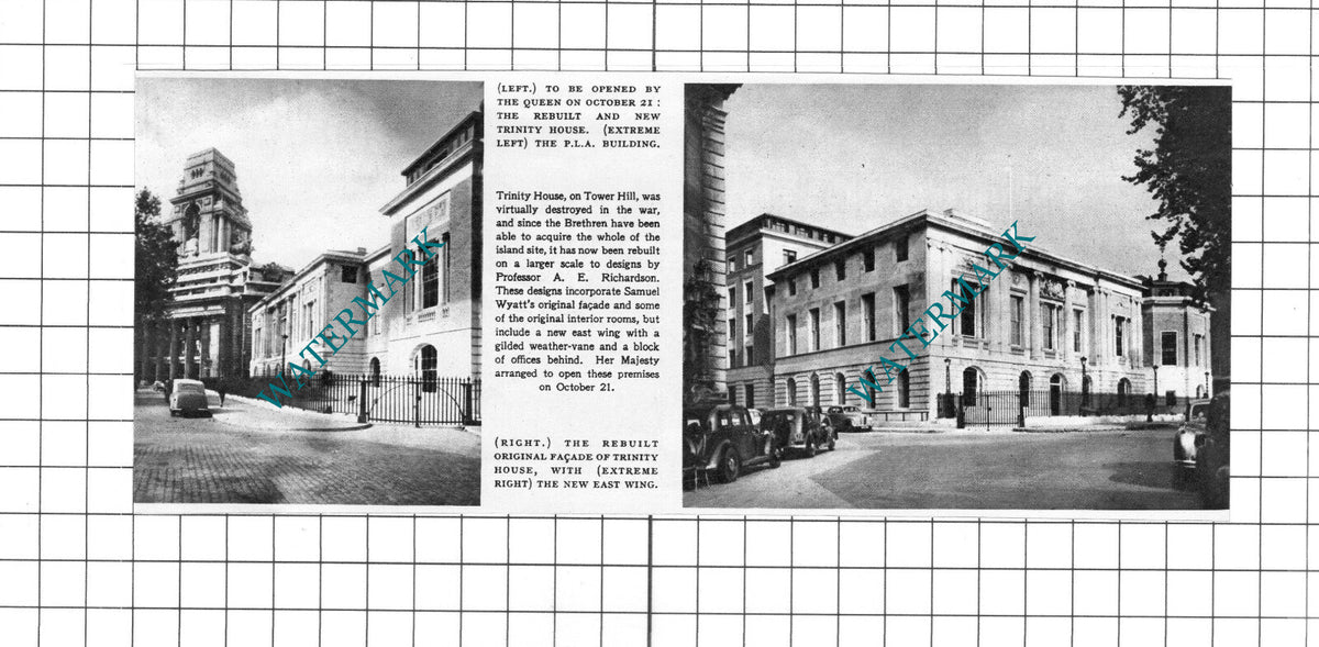 Trinity House Tower Hill London - 1953 Clipping