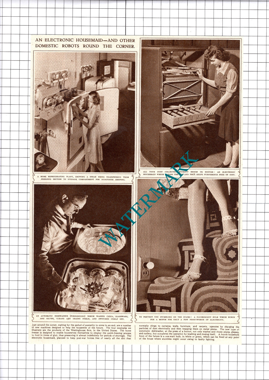 Westinghouse United States America Inventions - 1945 Clipping / Print