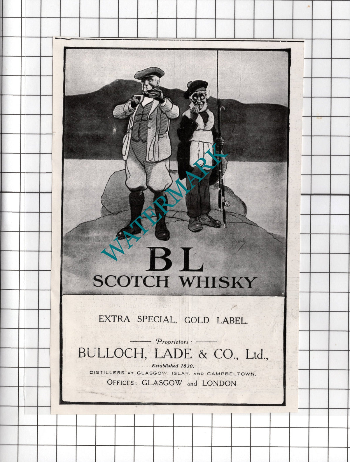 BL Scotch Whisky Bulloch Lade & Co Ltd Glasgow - 1920 Small Advert
