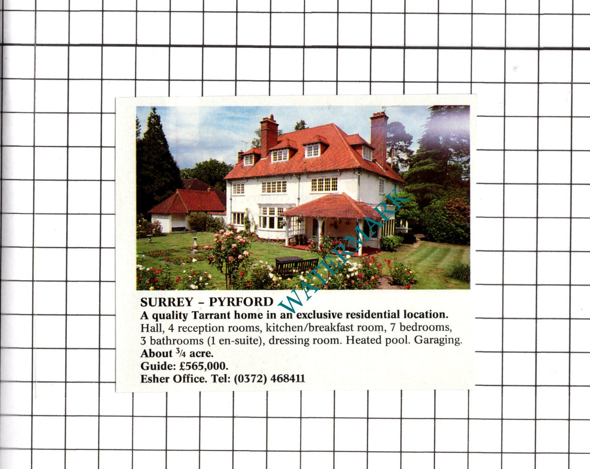 Pyrford Surrey SMALL House Sale Advert - c.1991 Cutting / Print