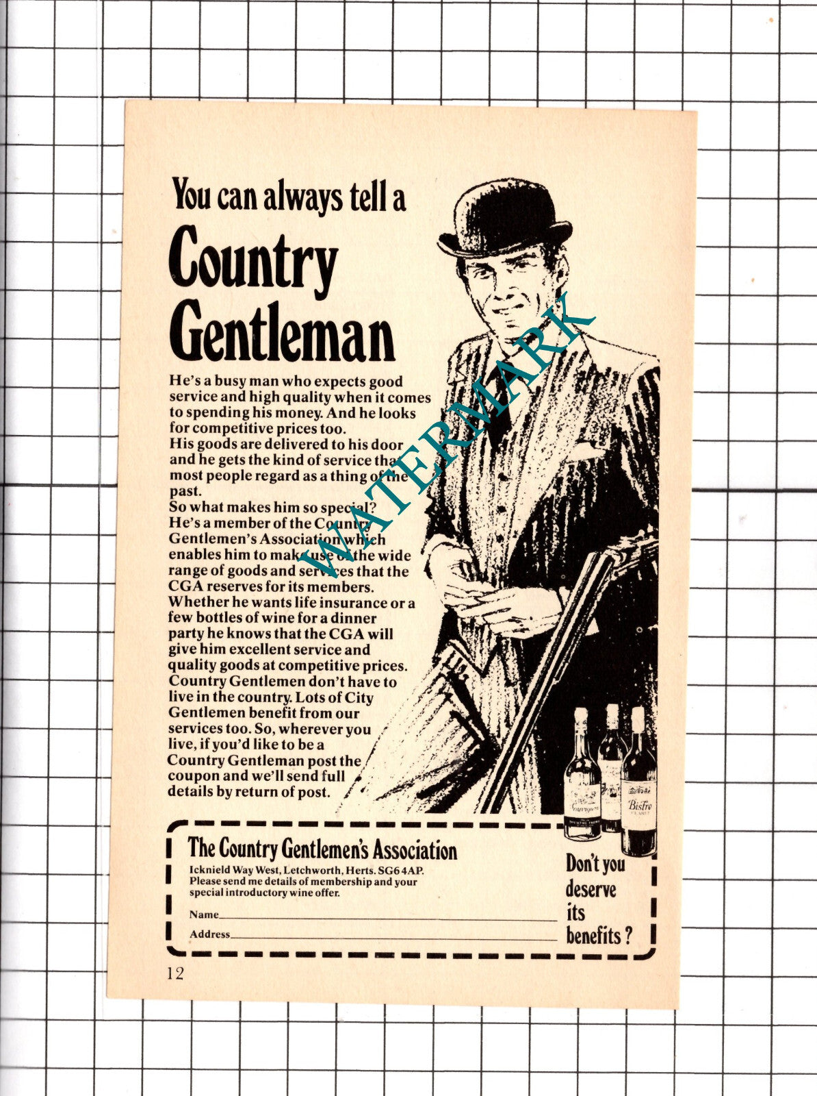 The Country Gentlemen's Association Letchworth Herts - 1977 Advert