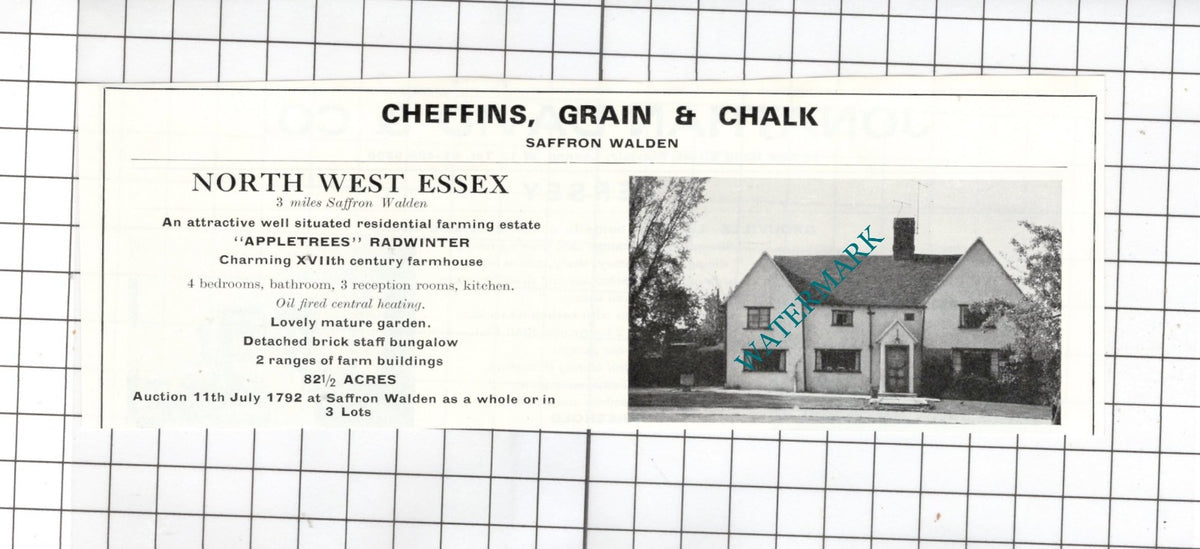 Appletrees Radwinter Essex House Sale Advert - 1972