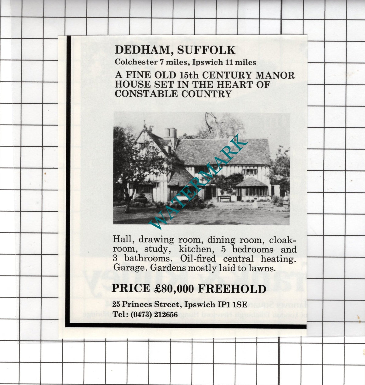 Dedham Essex Small House Sale Advert - 1978