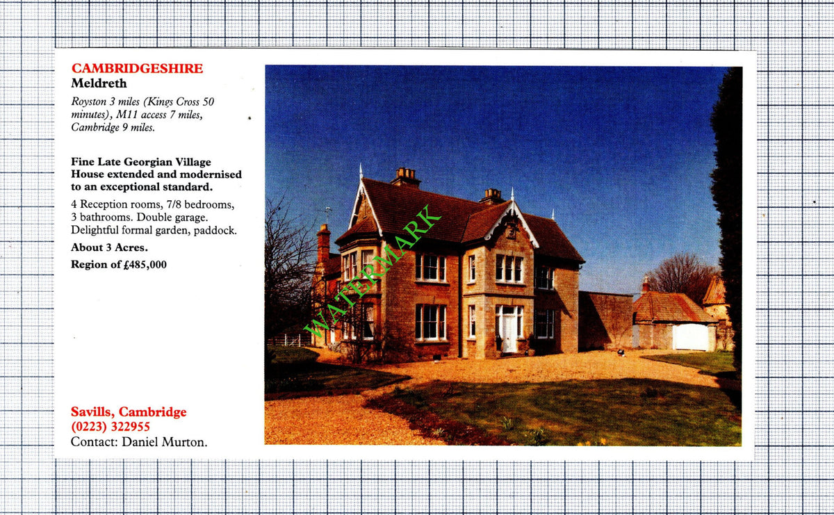Meldreth Cambridgeshire Sale Advert - 1991 Cutting