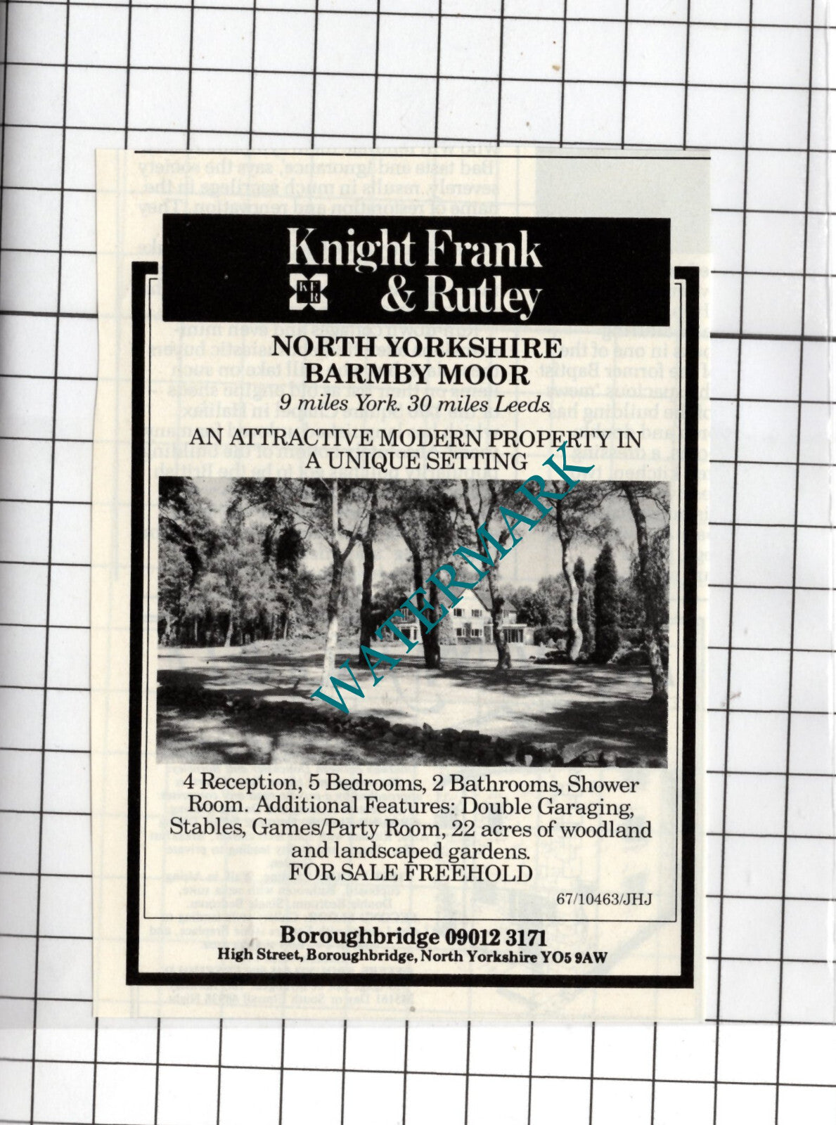 Barmby Moor North Yorkshire - 1985 Small House Sale Advert