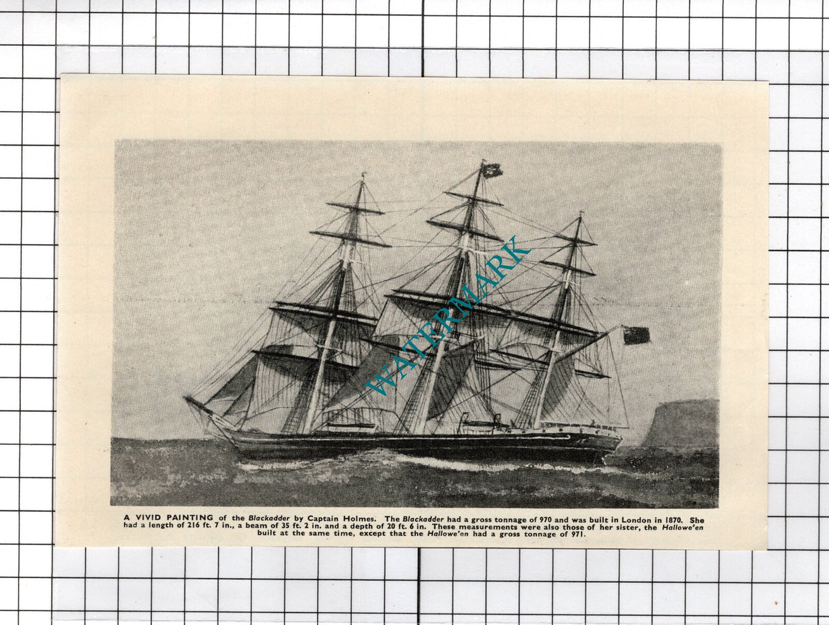 BLACKADDER Ship Captain Holmes - c.1940's Cutting