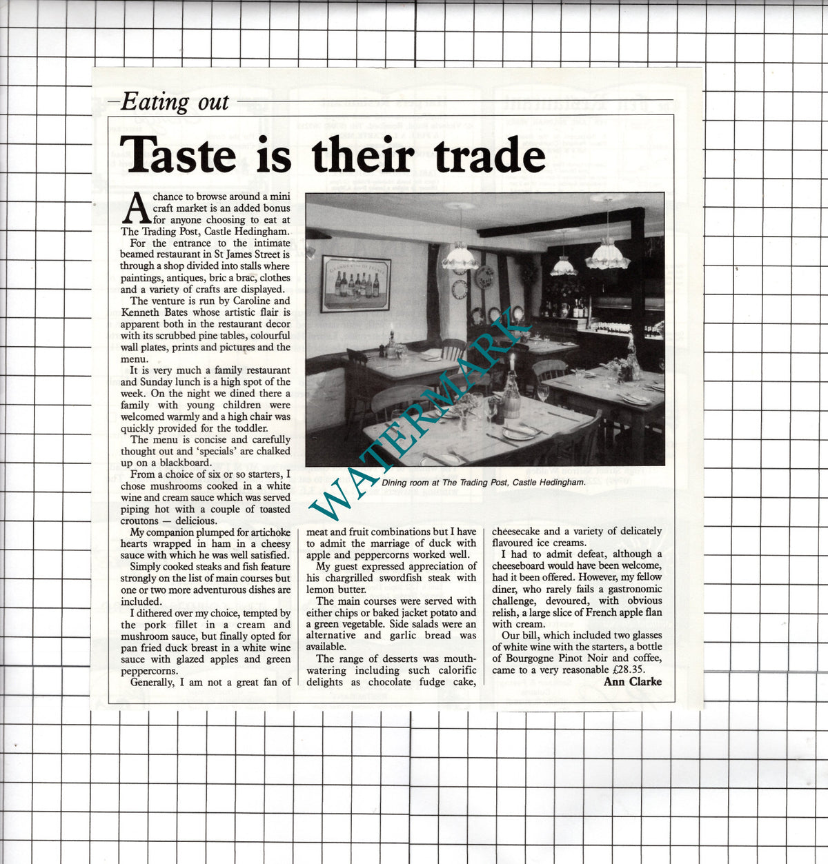 The Trading Post Castle Hedingham Essex - 1988 Cutting