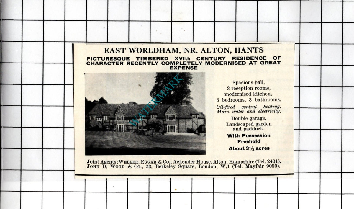 East Worldham Hampshire - 1967 SMALL House Advert