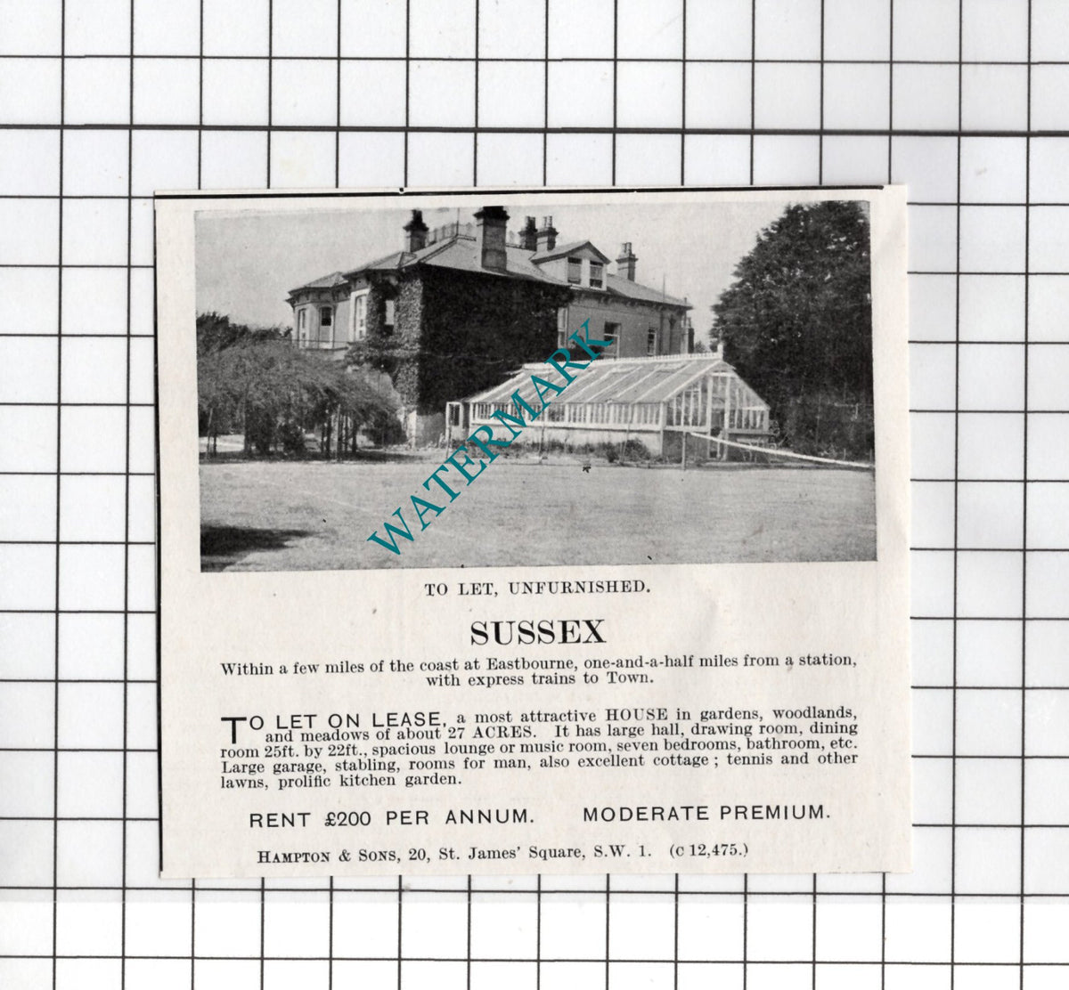 Eastbourne Sussex - 1927 Small House Sale Advert