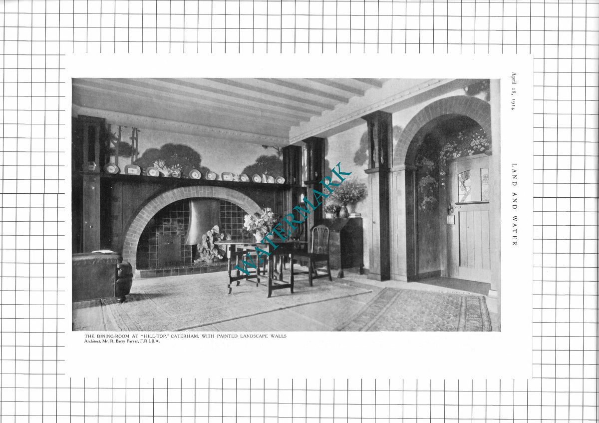 Hill Top Caterham Surrey Mr R Barry Parker Architect - 1914 Print / News Page