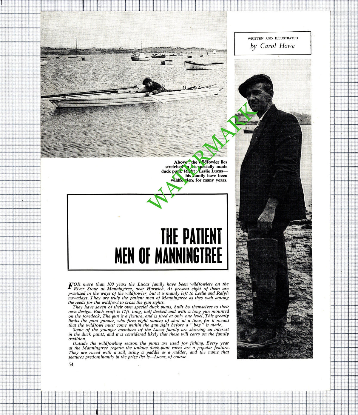 Leslie Lucas Manningtree Essex Wildfowler - 1969 Article