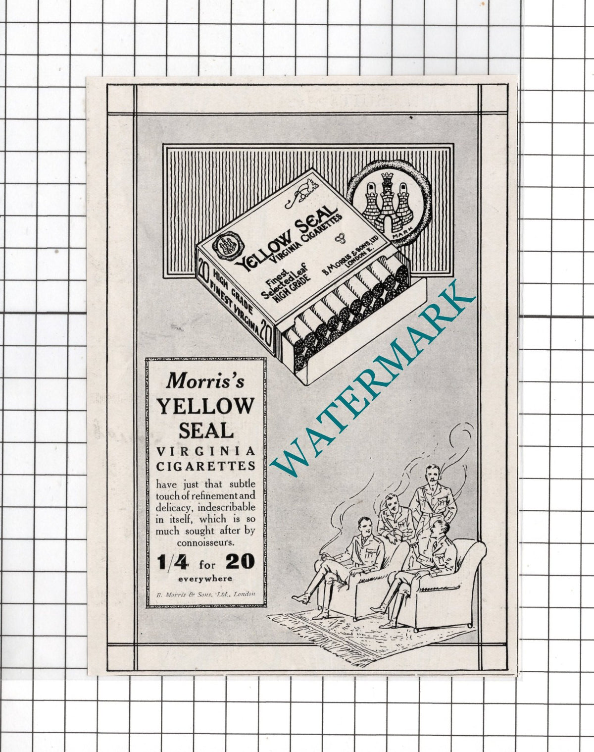 Morris's Yellow Seal Virginia Cigarettes - 1918 Small Advert