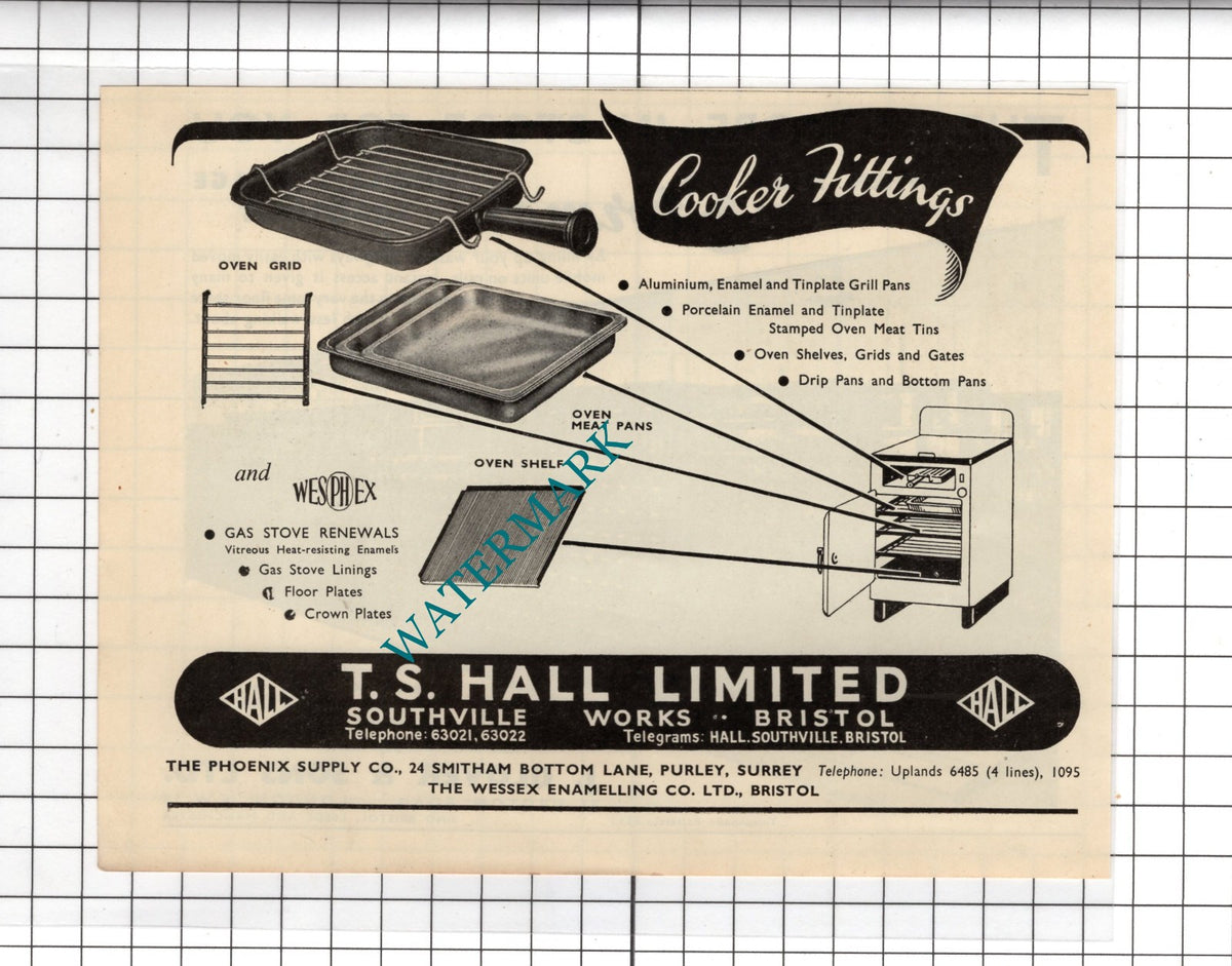 J Glover & Sons Ltd London / T S Hall Ltd Southville Works Bristol - 1951 Advert