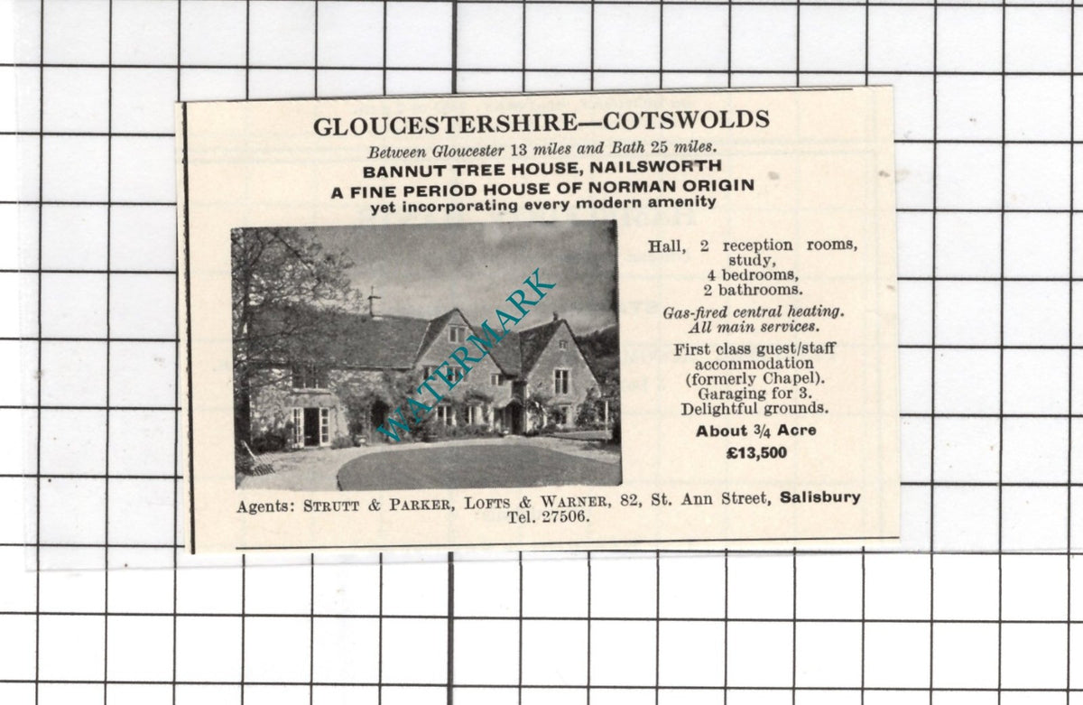 Bannut Tree House Nailsworth Gloucestershire - 1967 SMALL House Advert