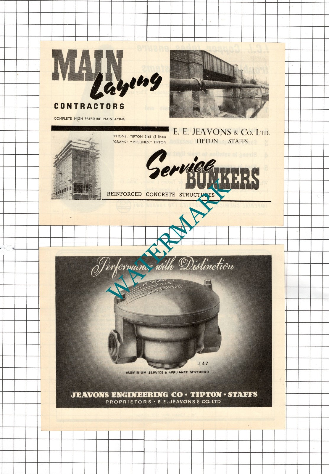 E E Jeavons & Co Ltd Tipton Staffordshire - 1951 Two-Part Advert