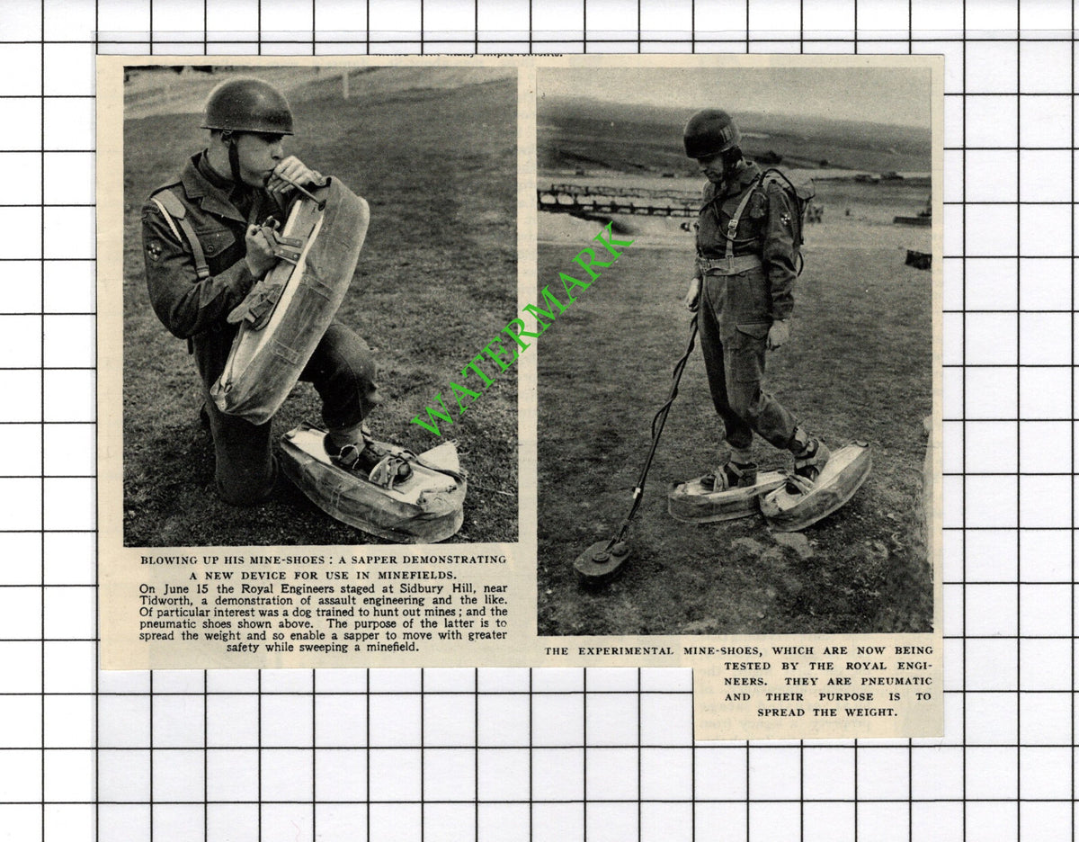 Royal Engineers Sidbury Hill Tidworth Mine Shoes - 1954 Cutting