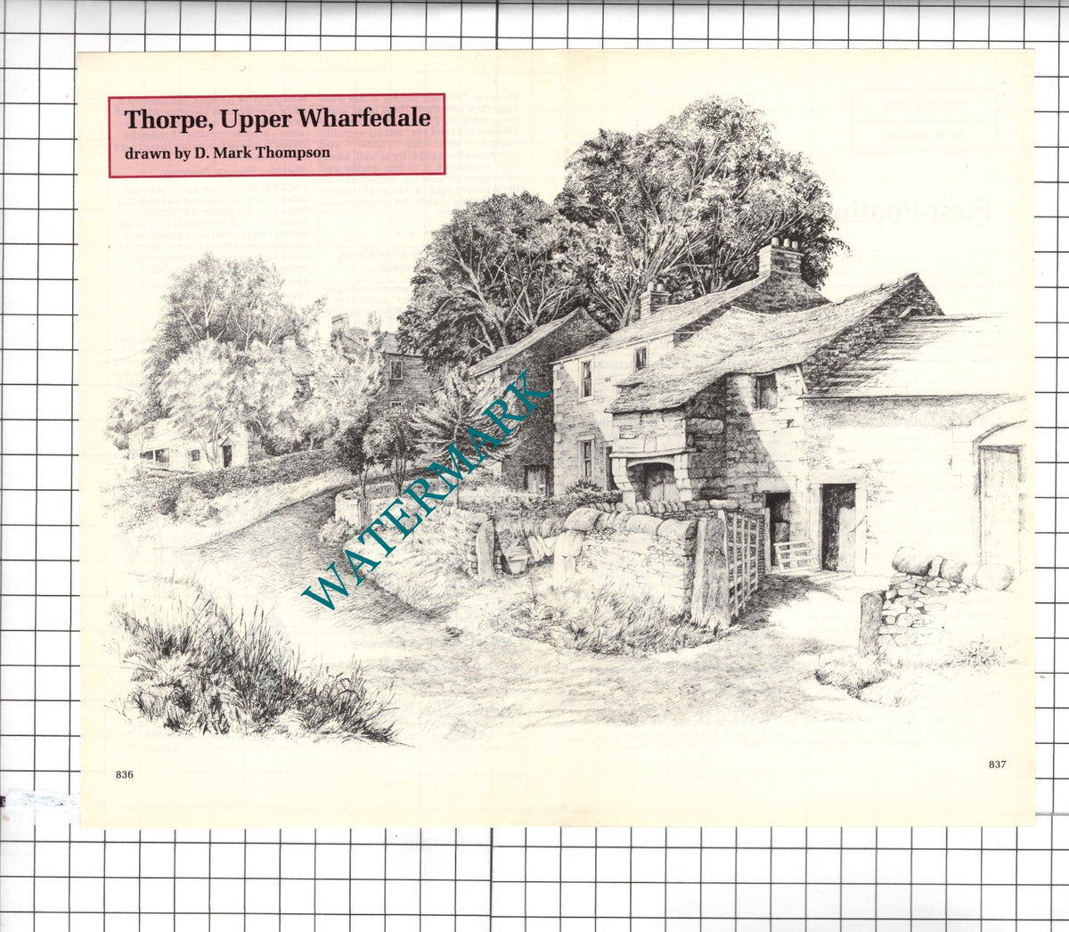 Thorpe Upper Wharfedale Yorkshire - 1989 Pullout Clipping