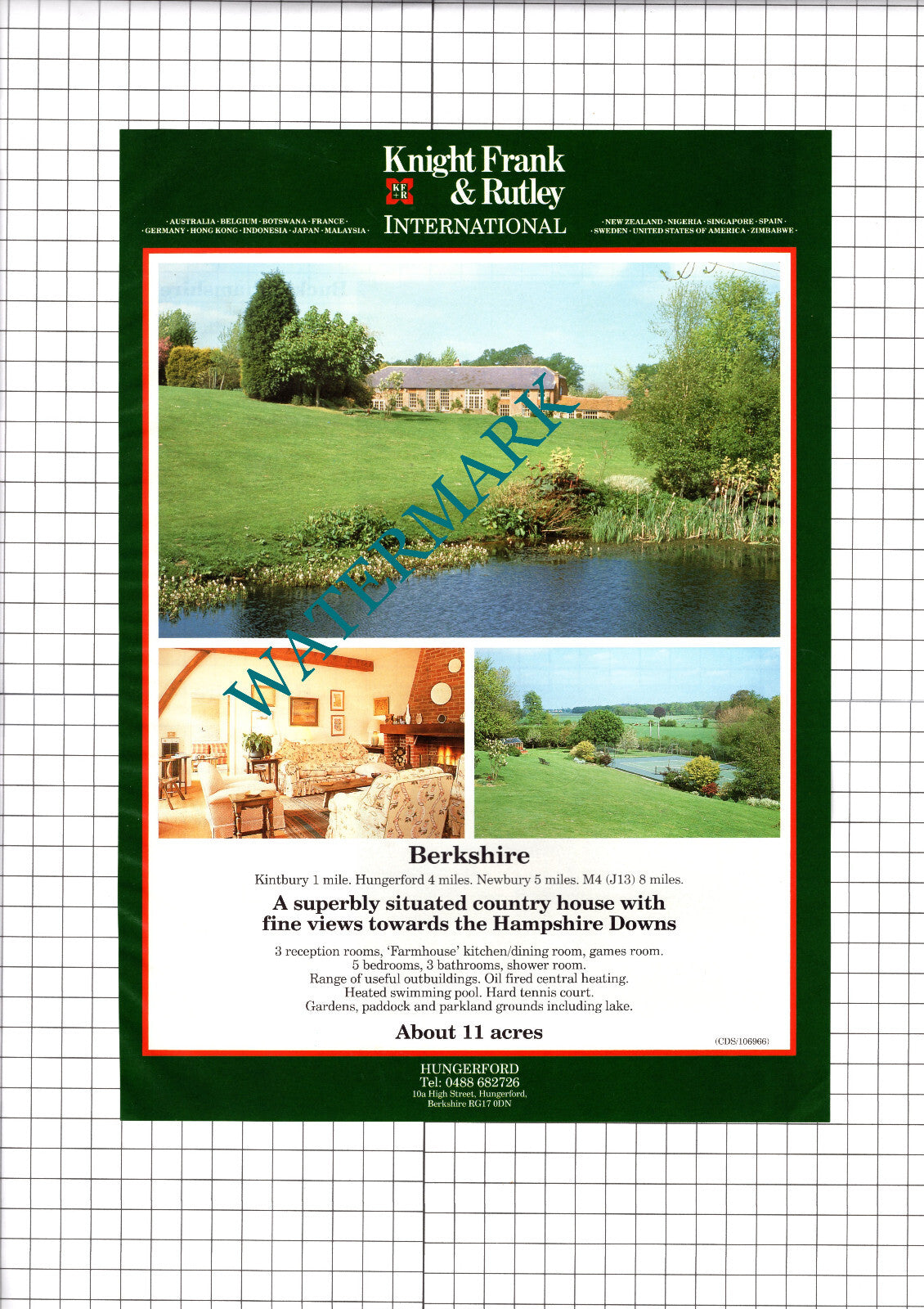 Kintbury Berkshire House Sale Advert - 1991 Clipping / Print