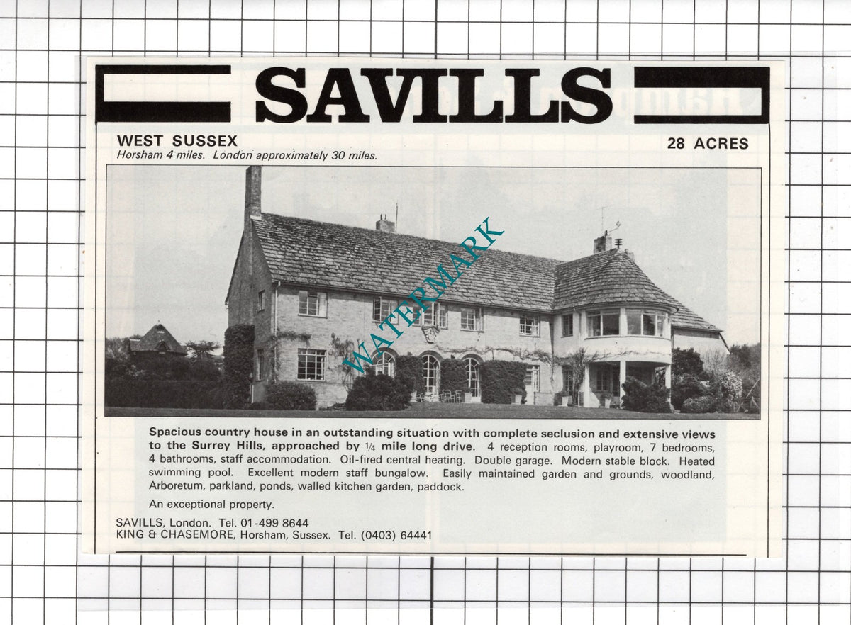 Horsham Sussex House Sale Advert - 1978