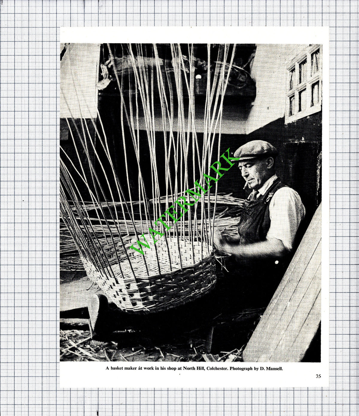 North Hill Colchester Essex Basket Maker - 1969 Cutting / Print