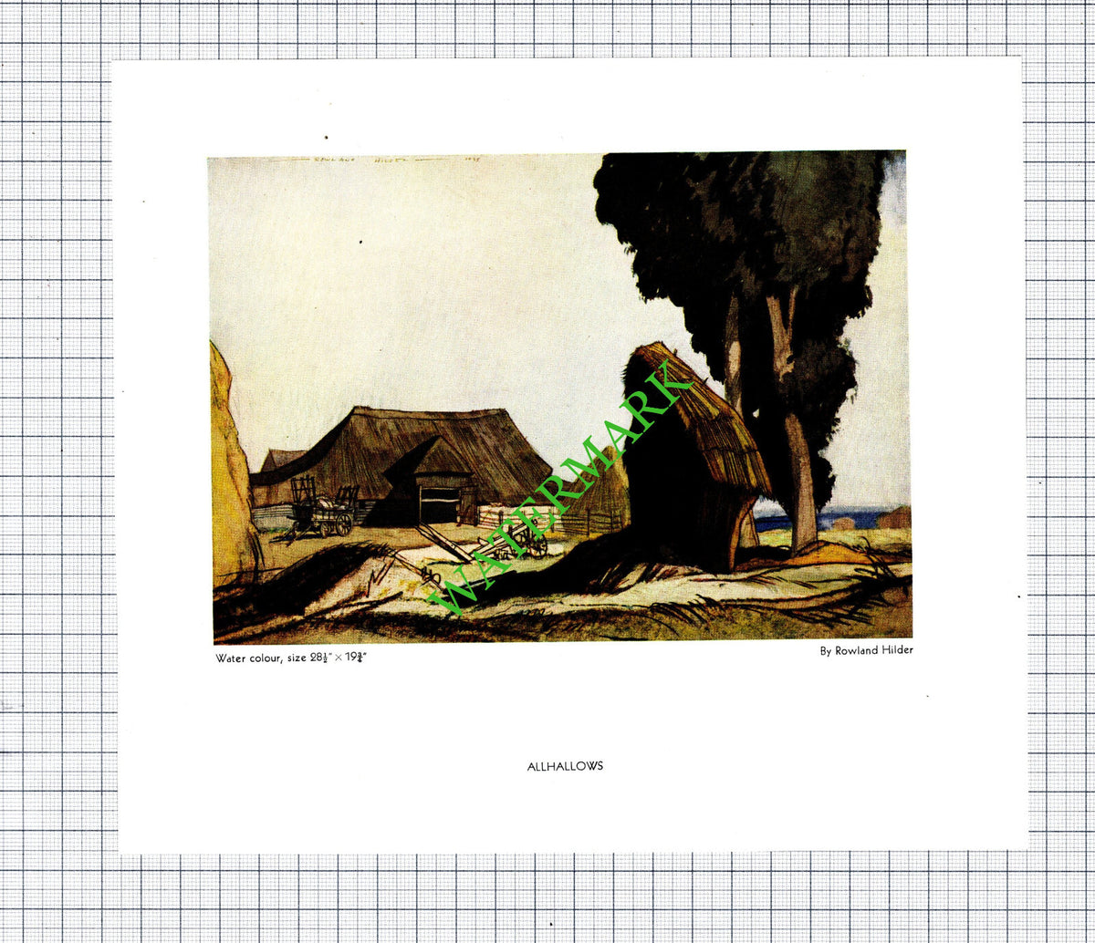 Allhallows Farm Rowland Hilder - 1930s Cutting / Print