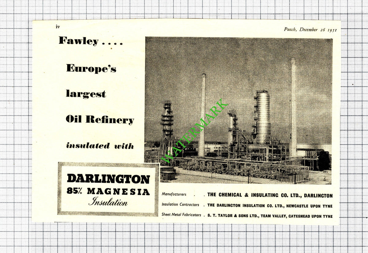 The Chemical & Insulating Co Ltd Darlingon ADVERT - 1951 Cutting