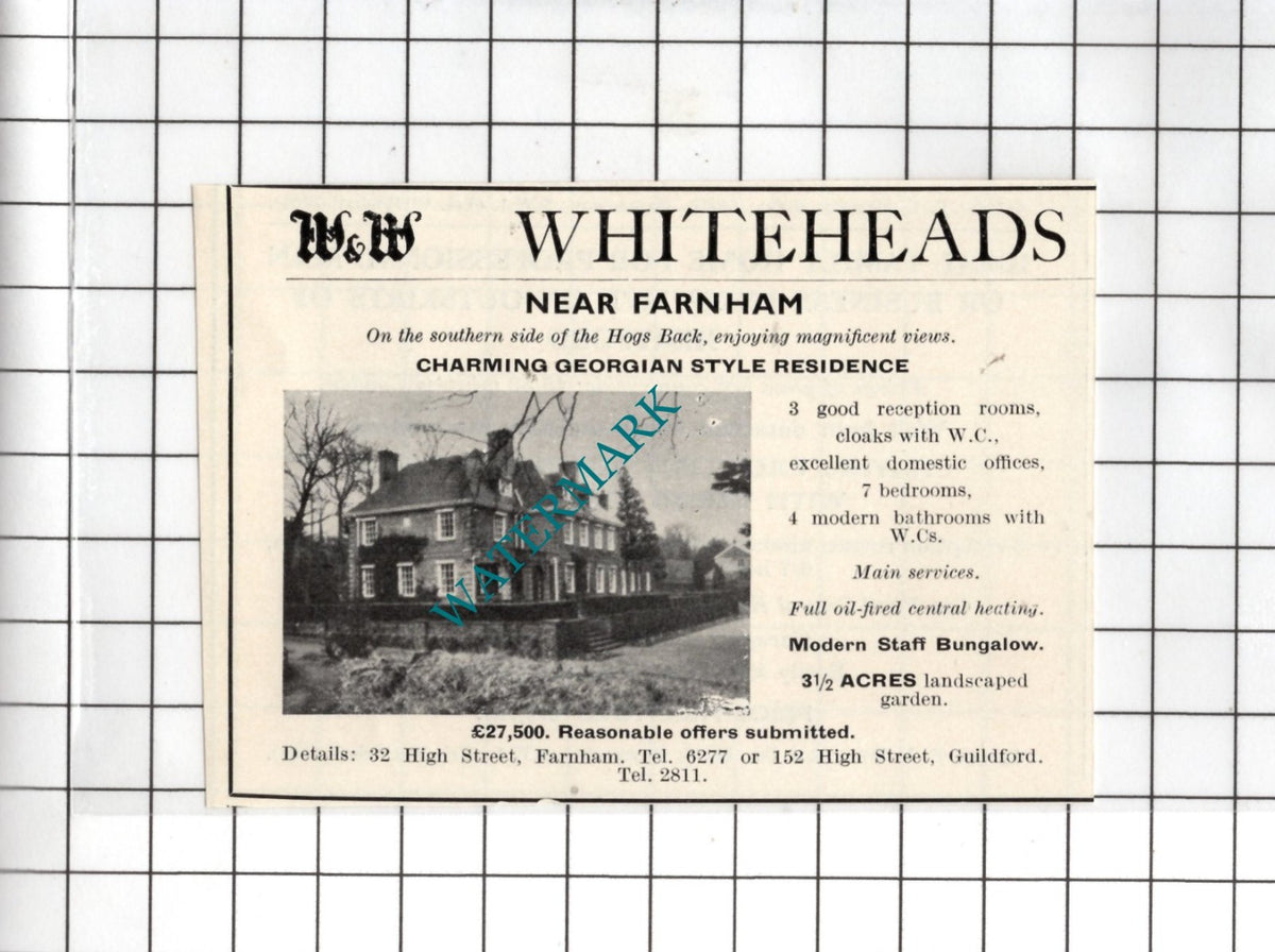 Farnham Surrey Small House Sale Advert - 1967