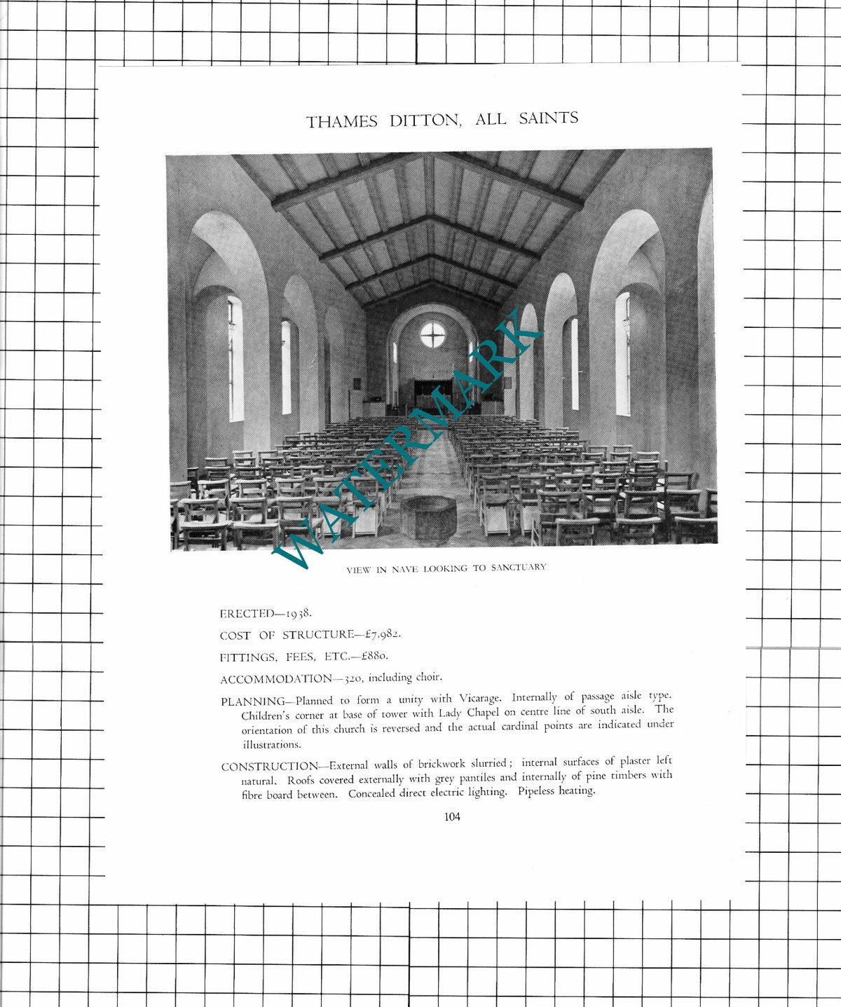 Thames Ditton Weston Green All Saints Church Maufe - c.1947 Article / Print
