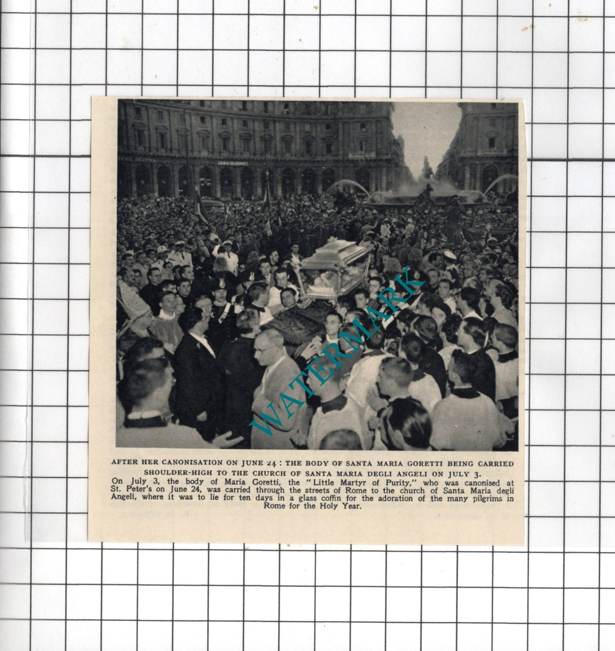Santa Maria Goretti Church Of Santa Maria Degli Angeli 1950 Small News Clipping