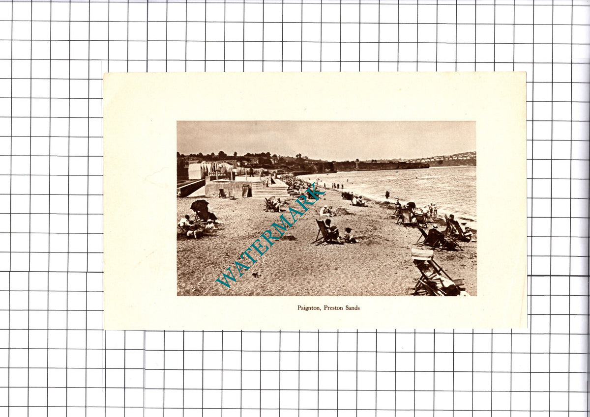 Preston Sands Paignton Devon - 1930 Cutting / Print