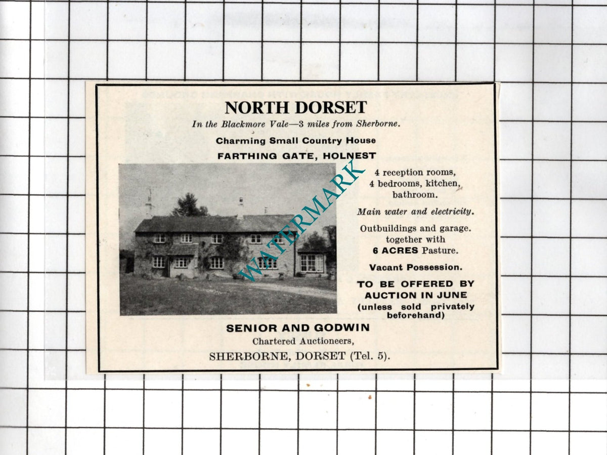 Farthing Gate Holnest Dorset Small House Sale Advert - 1967