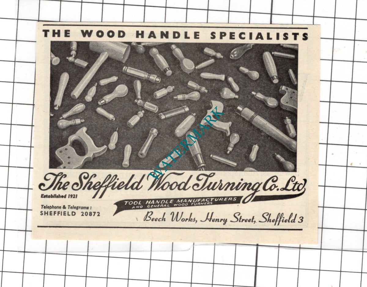 The Sheffield Wood Turning Co Ltd Beech Works Sheffield - 1954 Small ADVERT