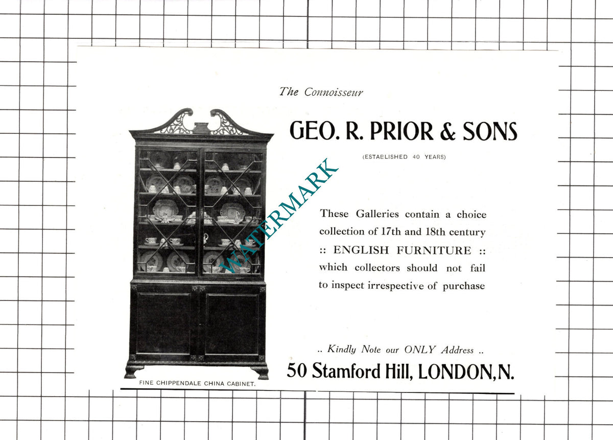 George R Prior & Sons Stamford Hill London - 1910 Advert