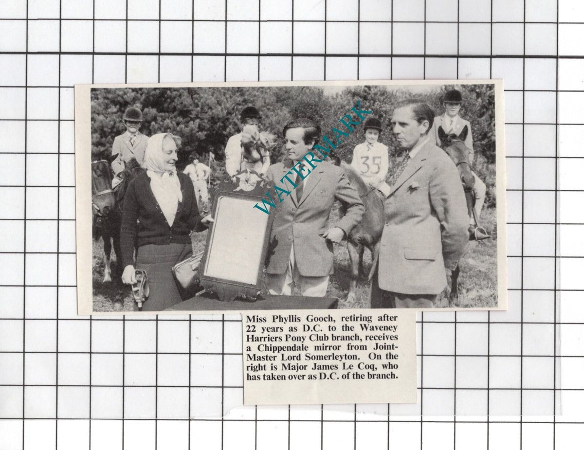 Miss Phyllis Gooch Waveney Harriers Pony Club Somerleyton -1971 Small Cutting