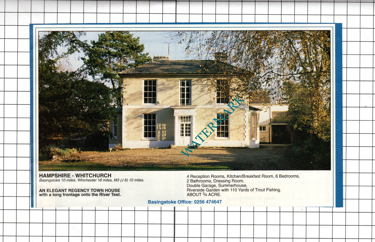 Whitchurch Hampshire House Sale Advert - 1991 Cutting