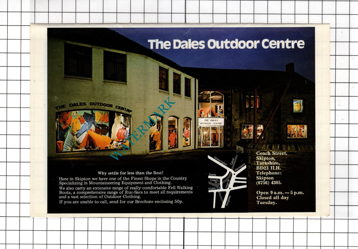 The Dales Outdoor Centre Skipton North Yorkshire - 1978 Small Advert