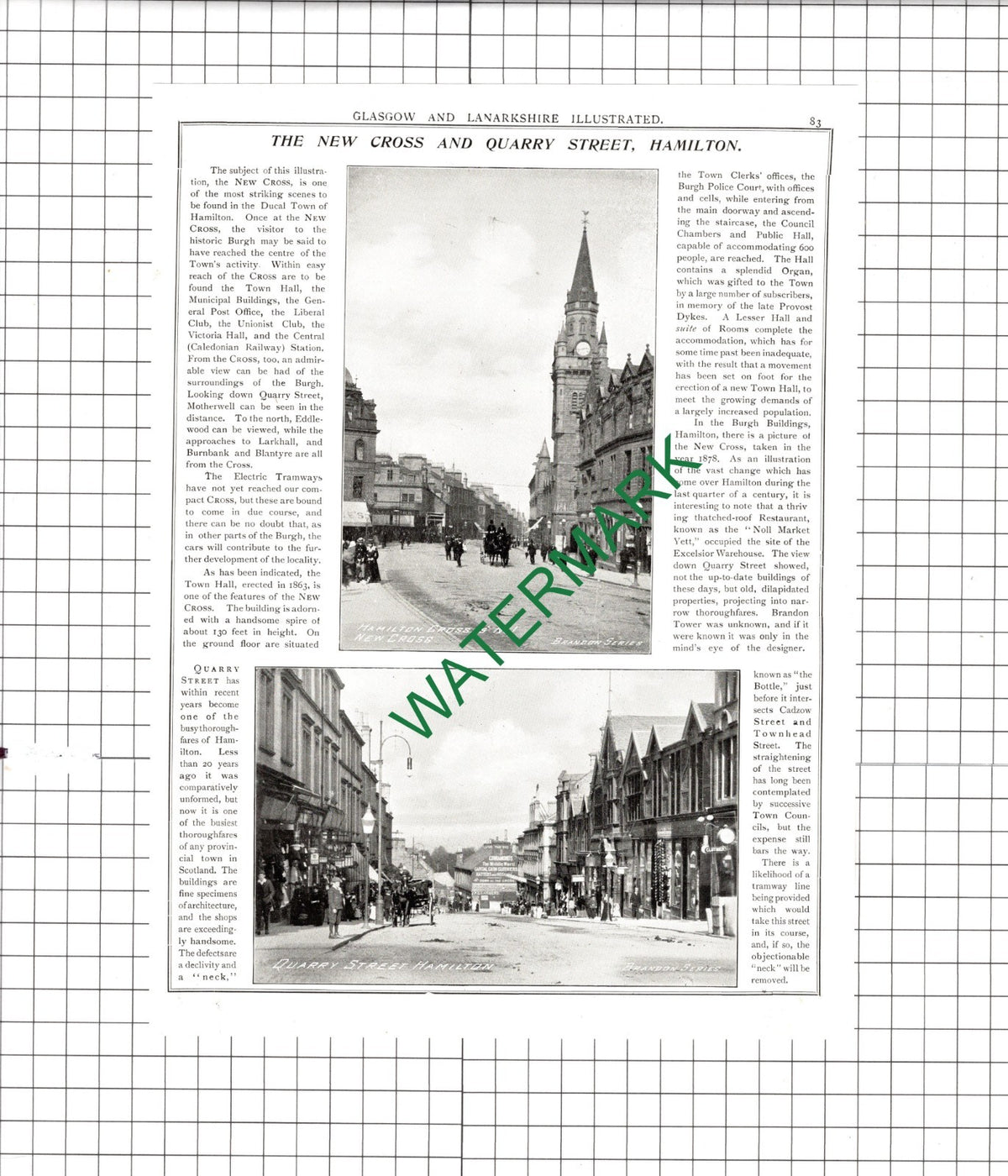 Woodlands School Hamilton Academy Hamilton Scotland Quarry Street 1904 Article