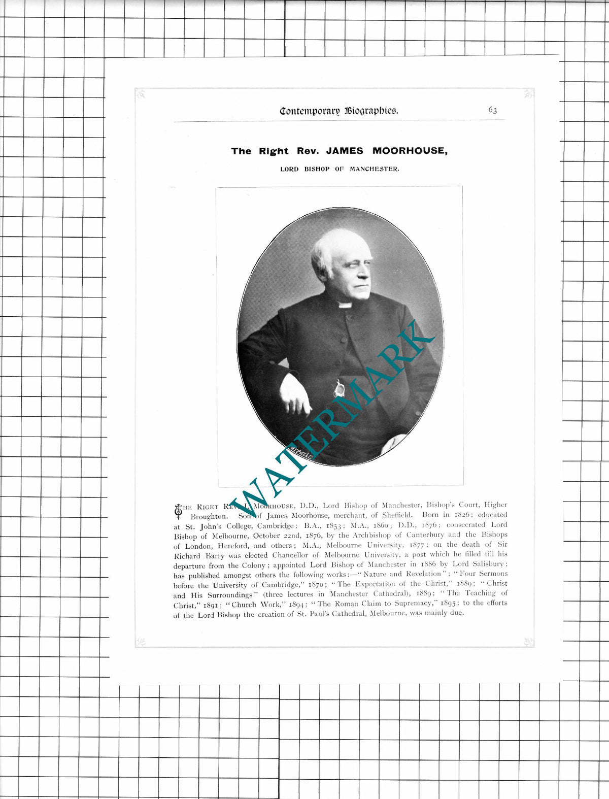 John Campbell Marquis Of Lorne / Right Rev James Moorhouse Manchester - c.1899