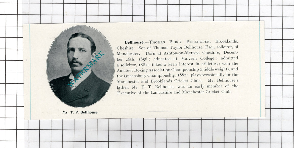 Thomas Percy Bellhouse Brooklands Cheshire - c.1900 Cutting