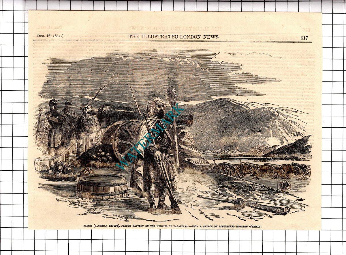 Spahis Algerian French Battery Balaclava Montagu O 'Reilly - 1854 Clipping