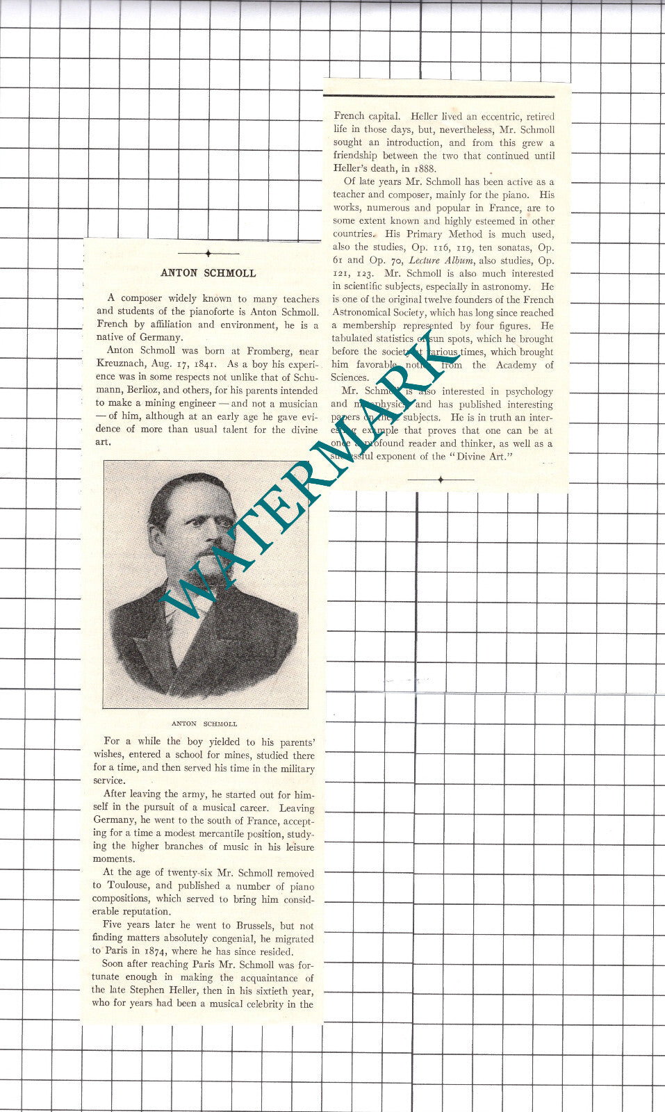 Anton Schmoll Fromberg Piano Teacher Composer - 1906 Clipping / Print
