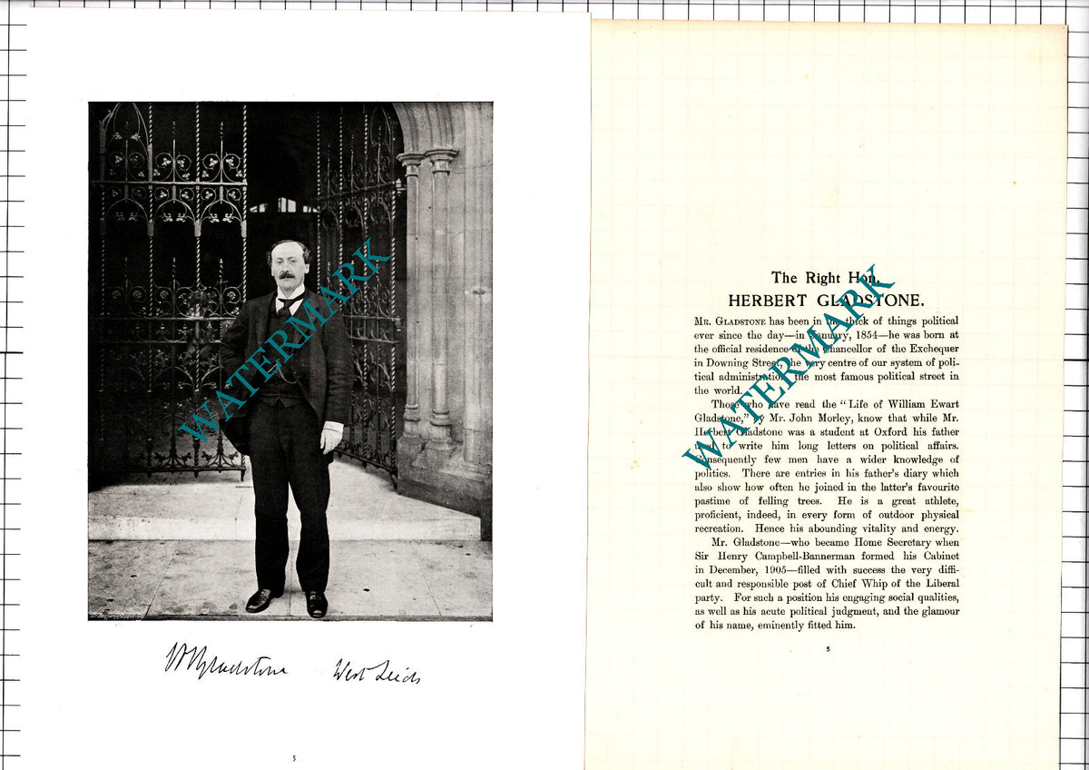 The Right Hon Herbert Gladstone - c.1904 Article / Print