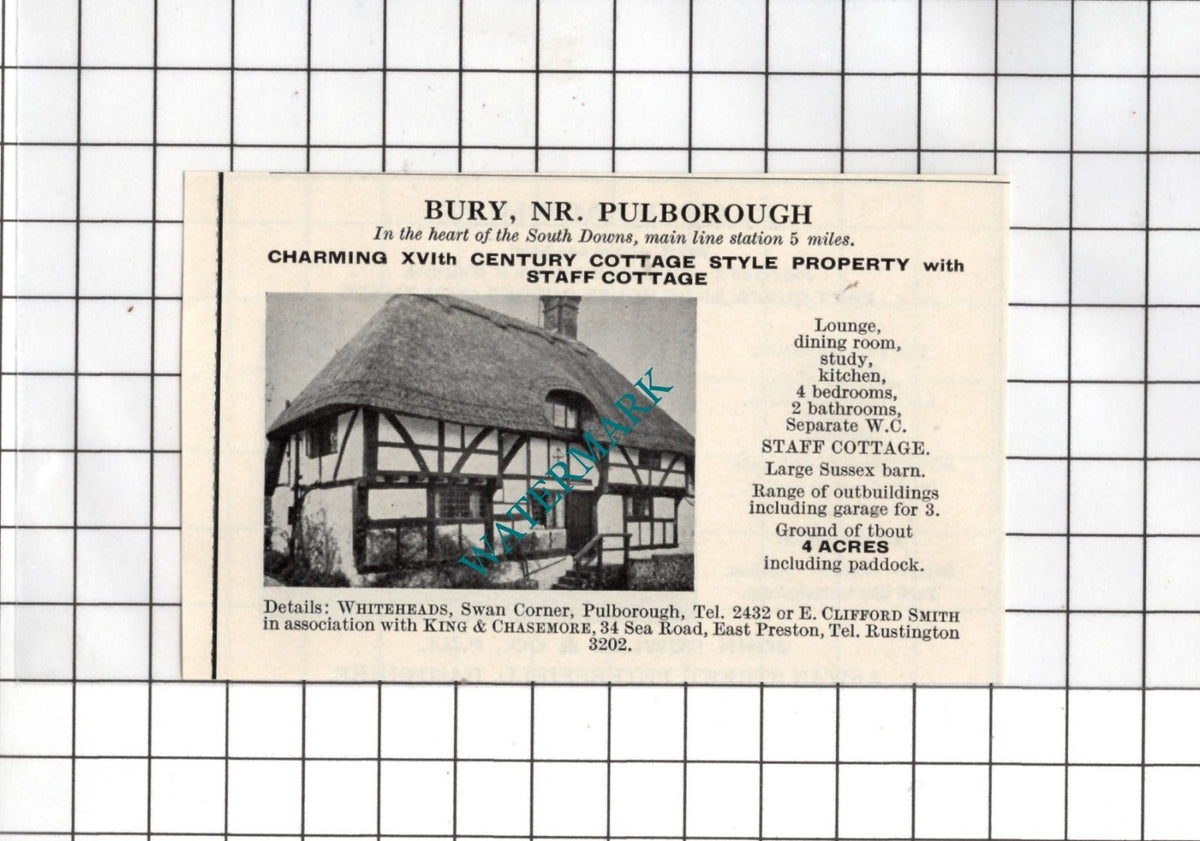 Bury Sussex - 1967 Small Sale Advert